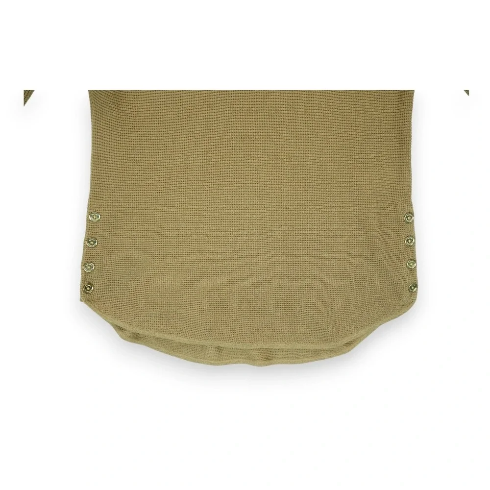 Michael Kors Waffle Pullover Sweater Small Side Gold Buttons Long Sleeve‎